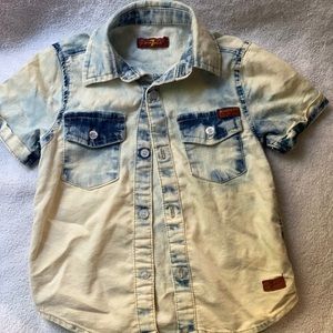 Boys 2T white/Denim button up shirt